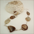 Agate Slices with Silver Necklace (LS69)