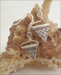 Karen Hill Tribe Silver Pennant Earrings (SS96)