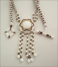 Charlotte White and Gold Dangles Necklace (BLBN35)