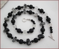 Tourmalinated Quartz & Black Onyx Necklace (SS102)