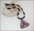 Porcelain Pendant on Beadwork Necklace (BW46)