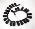 Matt Black Onyx DropsNecklace (SM132)