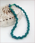 Green Blue Russian Spiral Stitch Necklace Chameleon (BW55)