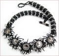 Urchin Black Swarovski Crystals Necklace BW105