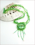 Reed Nymph Green Dragonfly Necklace (BWD03)