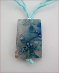 Sky Blue Sakura Agate Pendant on Silk (CGS02)