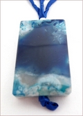 Dark Blue Sakura Agate Pendant on Silk (CGS03)