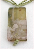 Light Green Sakura Agate Pendant on Silk (CG09)