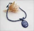 Sodalite Pendant Beadwork Necklace (BW109)