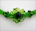 Lime Flower Beadwork Necklace (BB120)