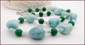 Amazonite with Green Aventurine Knotted Necklace (LS116)