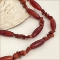 Suffolk Red - Agate and Jasper Long Necklace (LS89)