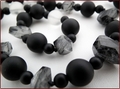 Tourmalinated Quartz & Black Onyx Necklace (SS102)