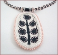 Porcelain Pendant on Beadwork Chain (BW45)