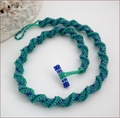 Green Blue Russian Spiral Stitch Necklace Chameleon (BW55)