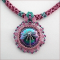 Dionysos Nymph Magenta/Teal Dragonfly Necklace (BWD06)