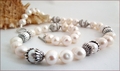 Baroque Pearls with Sterling Silver Knotted Necklace and Earrings Set (SM136)