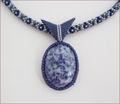 Sodalite Pendant Beadwork Necklace (BW109)