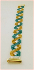 'Deco' Geometric Pattern Beadwork Braclet (BB39)