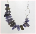 Iolite Shards on Silver Chain Necklace (SM145)