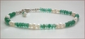 Emerald and Pearl Necklace, Bracelet and Earrings Set (CG50)