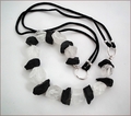 Raw Rock Crystal and Onyx Necklace on Silk (WB27)