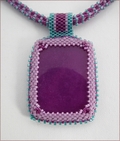 Magenta Magic - Beaded Cabochon on Beaded Rope (BW23)