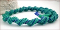 Green Blue Russian Spiral Stitch Necklace Chameleon (BW55)
