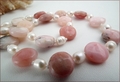 Pink Opal & Pearl Knotted Necklace & Earrings CG66