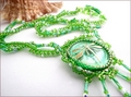 Reed Nymph Green Dragonfly Necklace (BWD03)