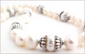 Baroque Pearls with Sterling Silver Knotted Necklace and Earrings Set (SM136)