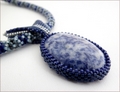 Sodalite Pendant Beadwork Necklace (BW109)